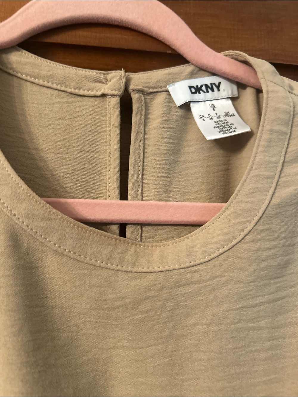 DKNY Beige Sleeveless Midi Dress